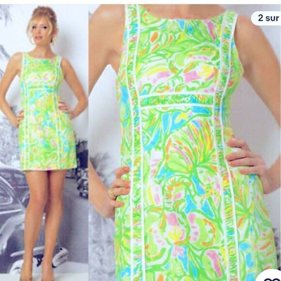 Lilly Pulitzer Tropical Print Fryer Shift Dress Elephant Ears - Picture 1 of 13